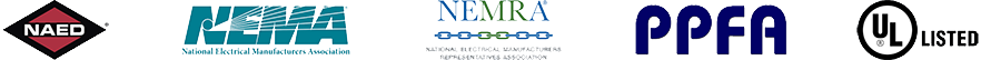 National Association of Electrical Distributors (NAED), the National Electrical Manufacturers Association (NEMA), the National Electrical Manufacturers Representatives Association (NEMRA), the Plastic Pipe Fittings Associations (PPFA), and Underwriters Laboratories (UL).